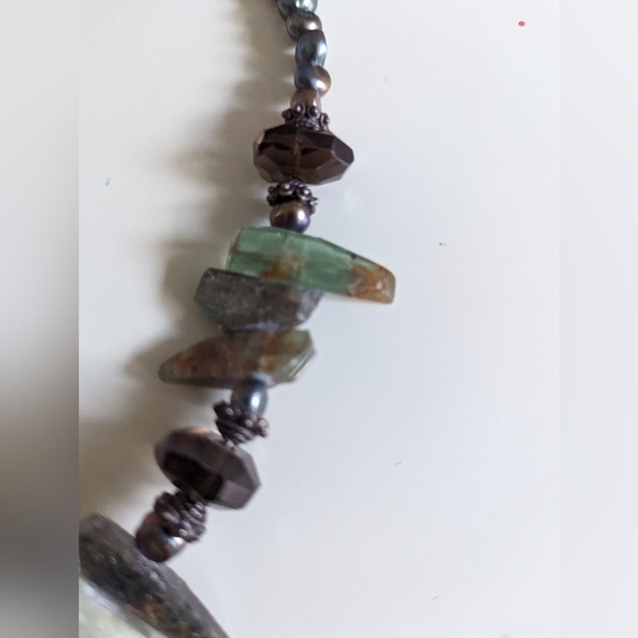 $92 Beautiful Sterling, Pearl & Kyanite Smokey Quartz- 92 Grams - Picture 14 of 16